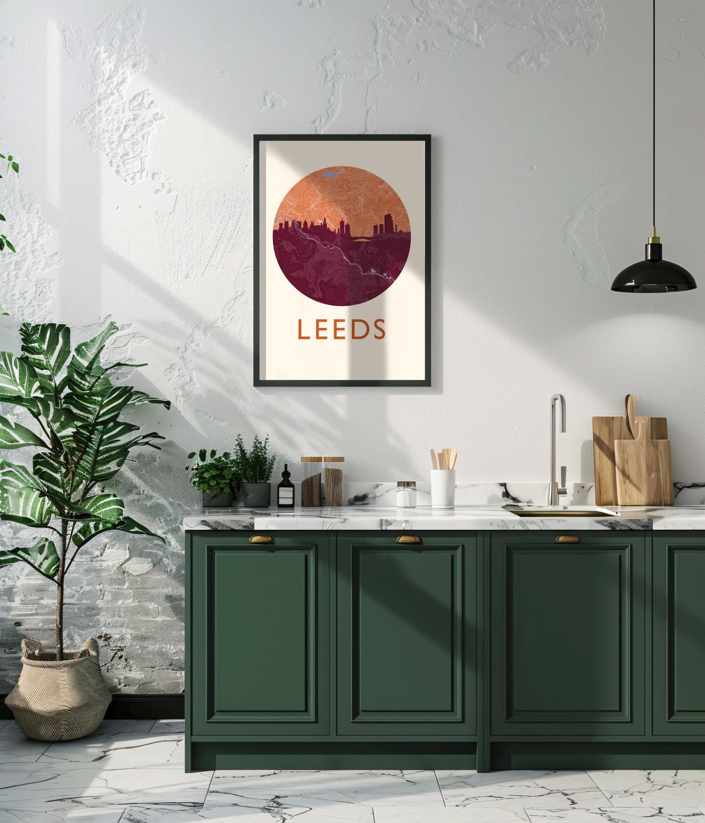 Leeds Skyline Topography Art Print | Modern City Topography Poster