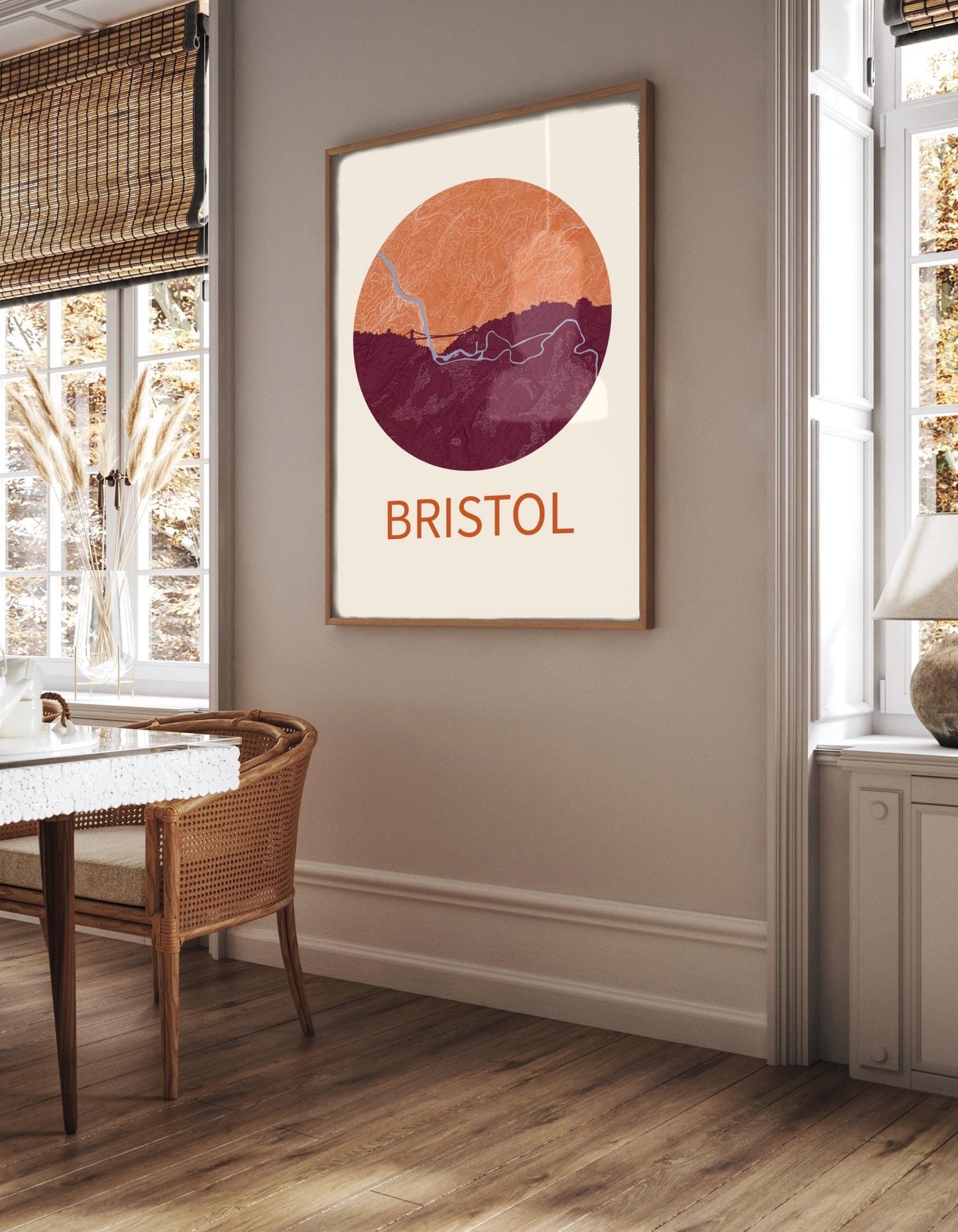 Bristol Skyline Art Print | Modern City Topography Poster