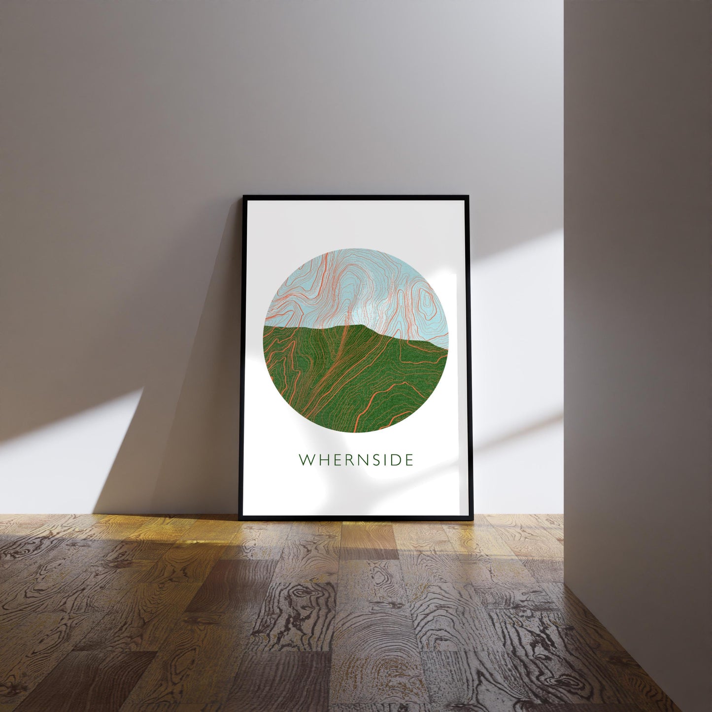 Yorkshire Three Peaks Whernside Topography Silhouette | Hiking | Outdoors | Nature | Yorkshire print