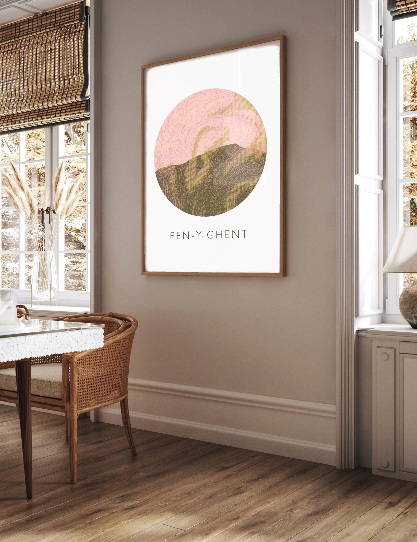 Yorkshire Three Peaks Pen-y-Ghent Topography Silhouette | Hiking | Outdoors | Nature | Yorkshire print