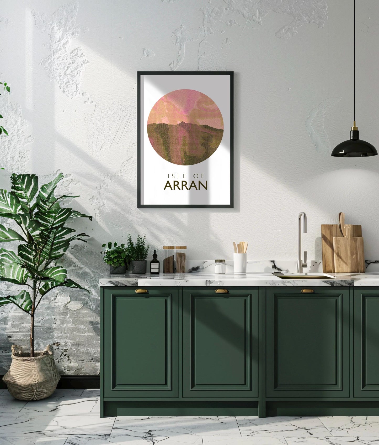 Isle of Arran Topography Silhouette | Hiking | Outdoors | Nature | Scotland print