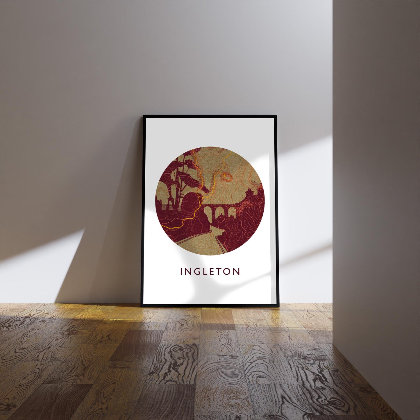 Ingleton Topography Viaduct Silhouette | Yorkshire print | Yorkshire Dales Art