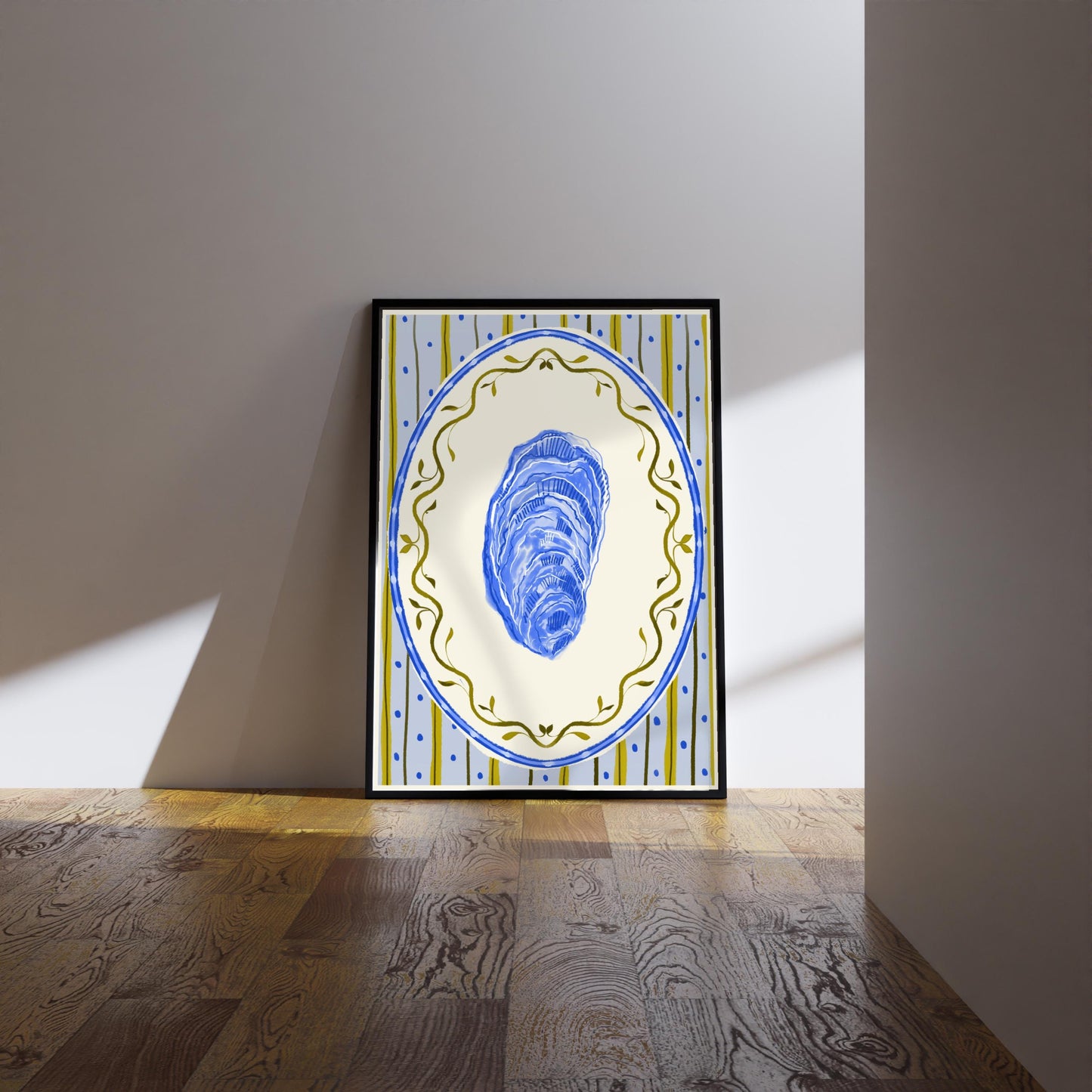 Scandi Coastal Prints - Set of three: Watercolour Oyster, Coral and Lobster illustration