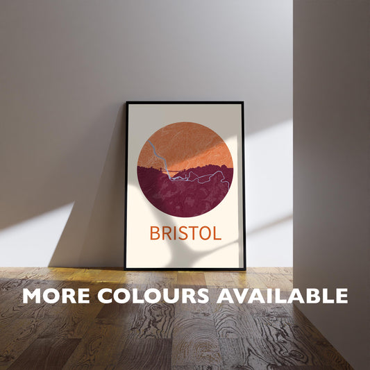Bristol Skyline Art Print | Modern City Topography Poster