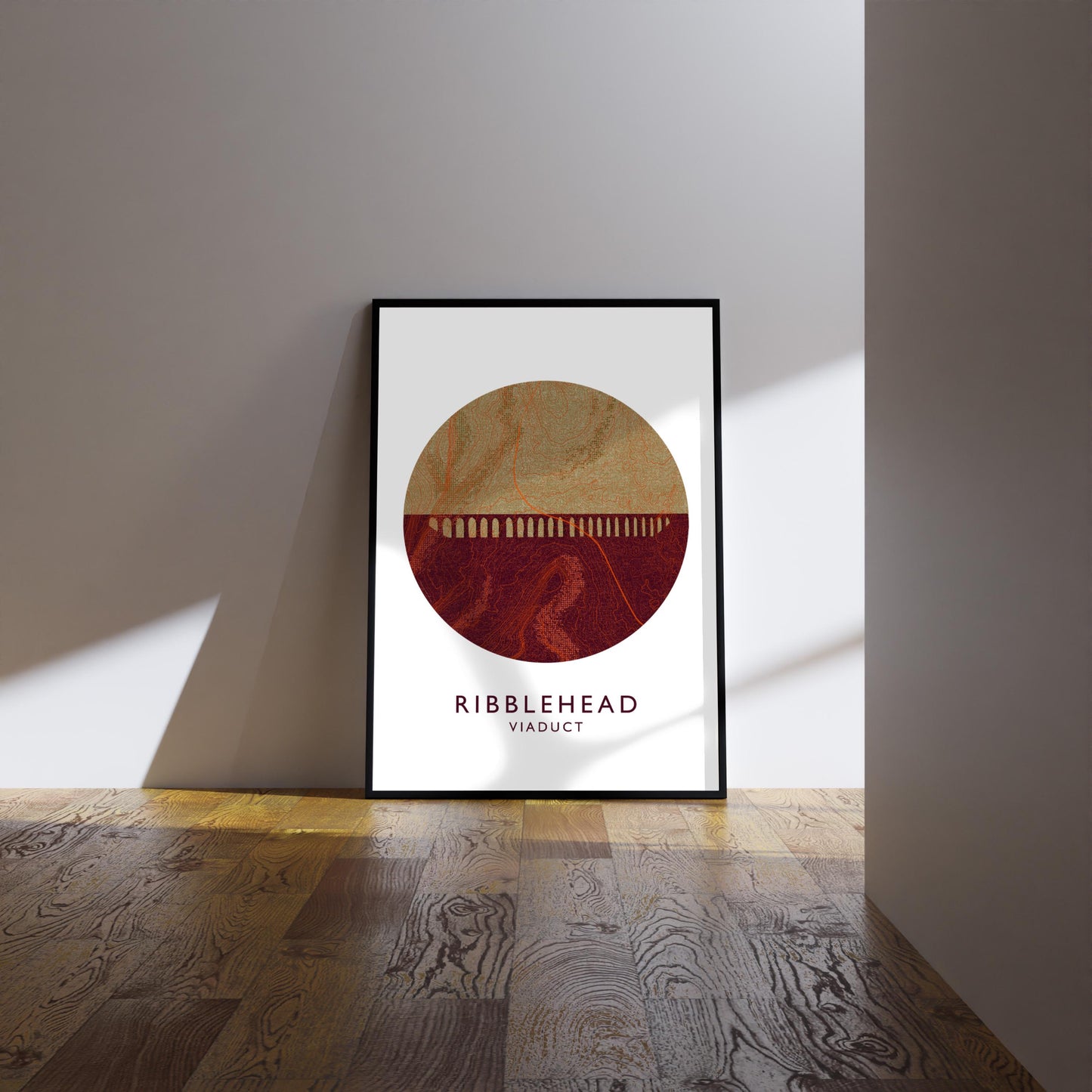 Ribblehead Viaduct Topography Silhouette | Yorkshire print | Yorkshire Dales Art