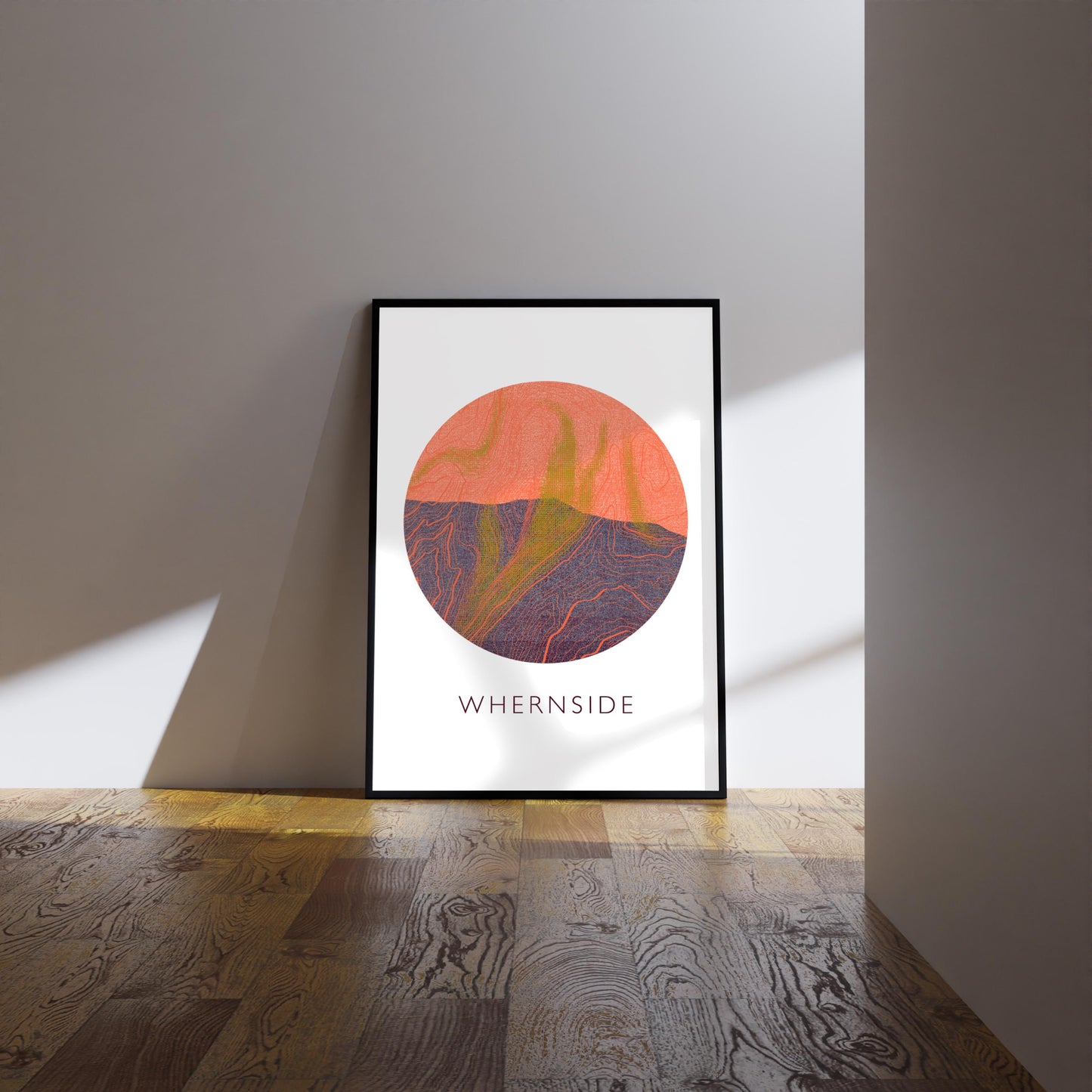 Yorkshire Three Peaks Whernside Topography Silhouette | Hiking | Outdoors | Nature | Yorkshire print