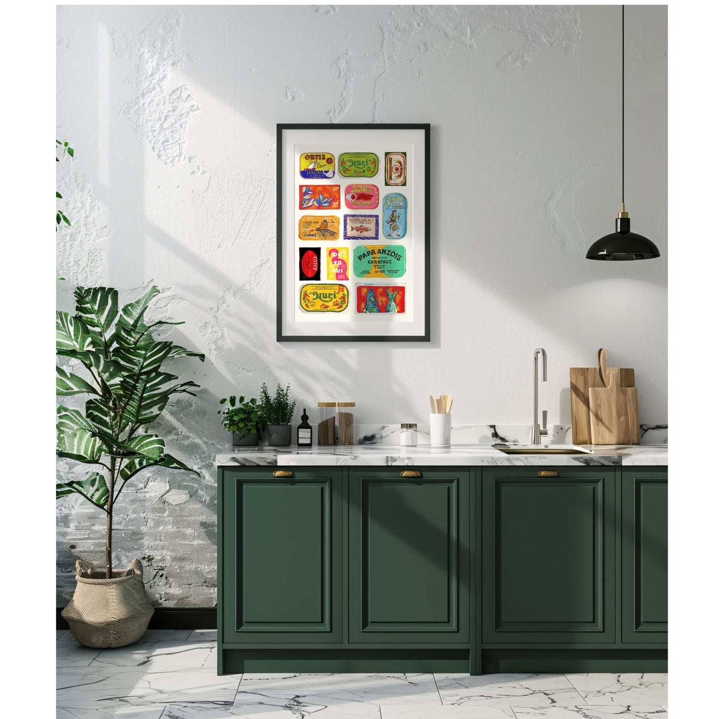 Sardine Tin Foodie Art Print: Retro Kitchen Wall Decor