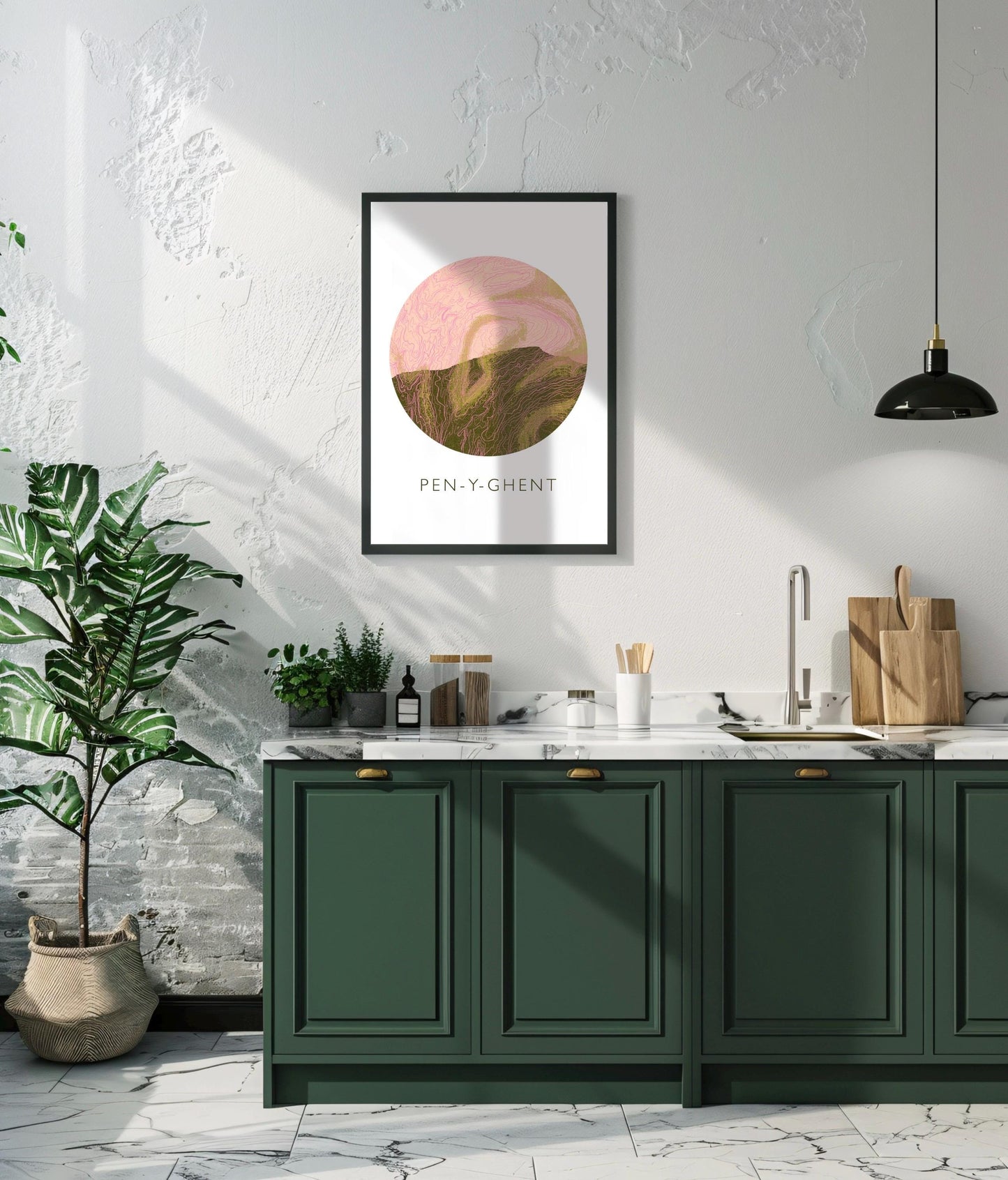 Yorkshire Three Peaks Pen-y-Ghent Topography Silhouette | Hiking | Outdoors | Nature | Yorkshire print