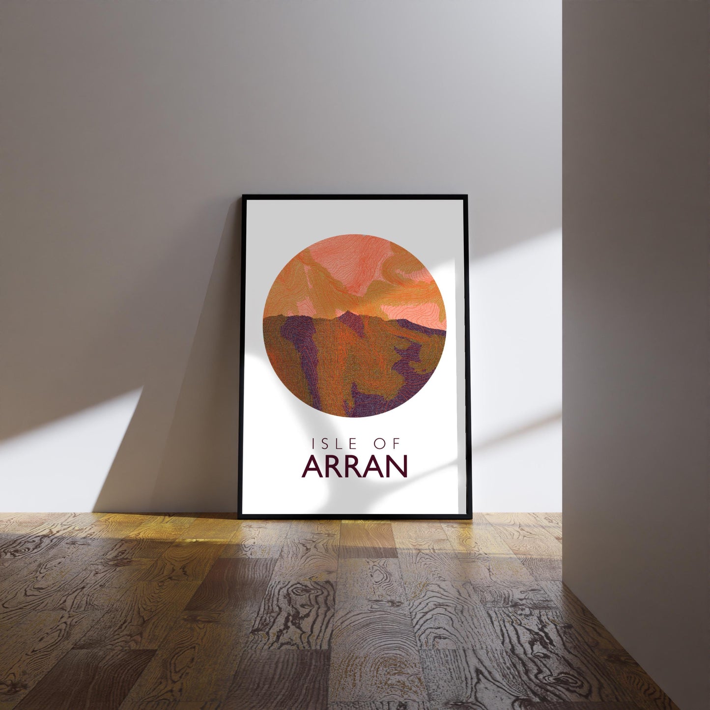 Isle of Arran Topography Silhouette | Hiking | Outdoors | Nature | Scotland print