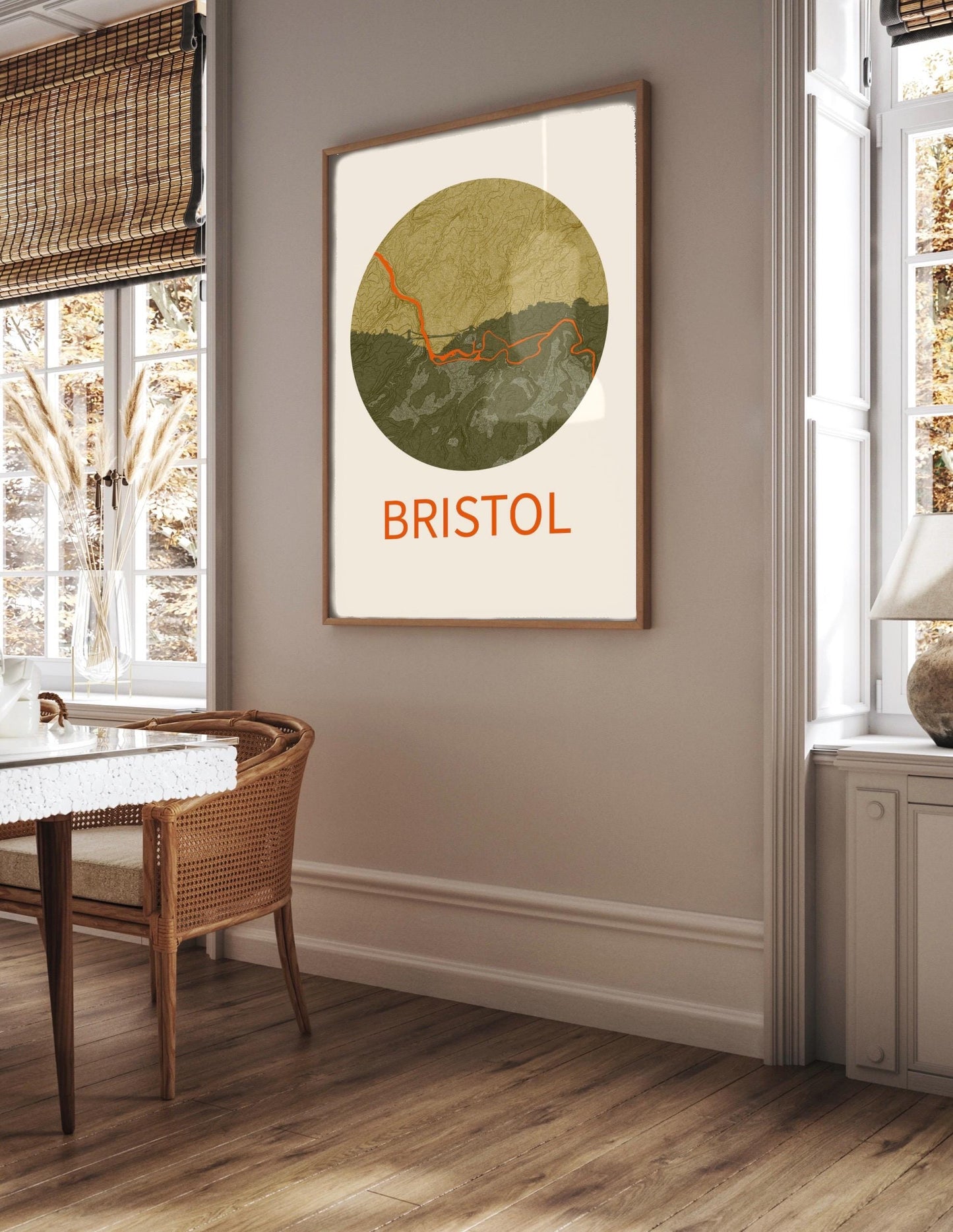 Bristol Skyline Art Print | Modern City Topography Poster
