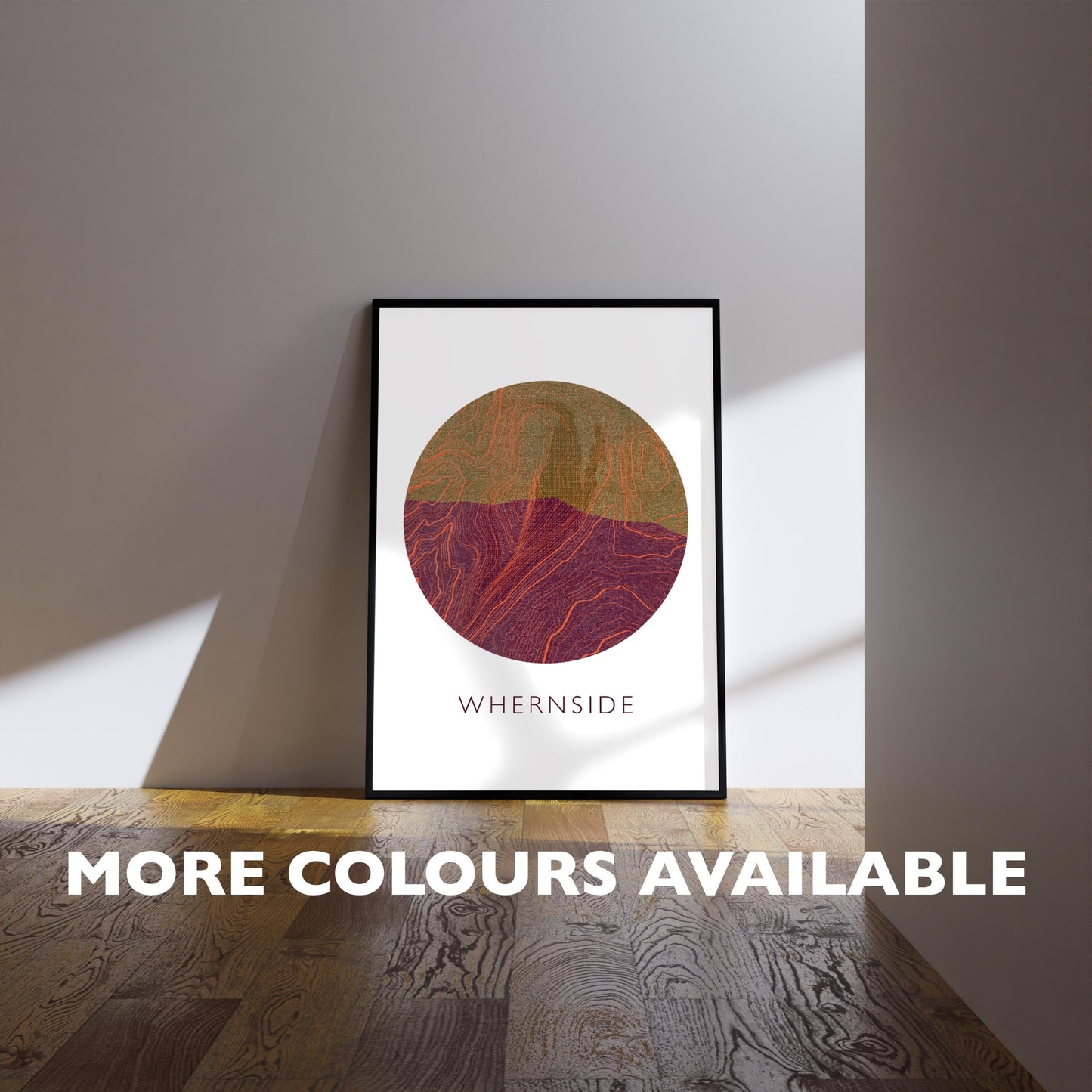 Yorkshire Three Peaks Whernside Topography Silhouette | Hiking | Outdoors | Nature | Yorkshire print