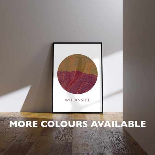 Yorkshire Three Peaks Whernside Topography Silhouette | Hiking | Outdoors | Nature | Yorkshire print