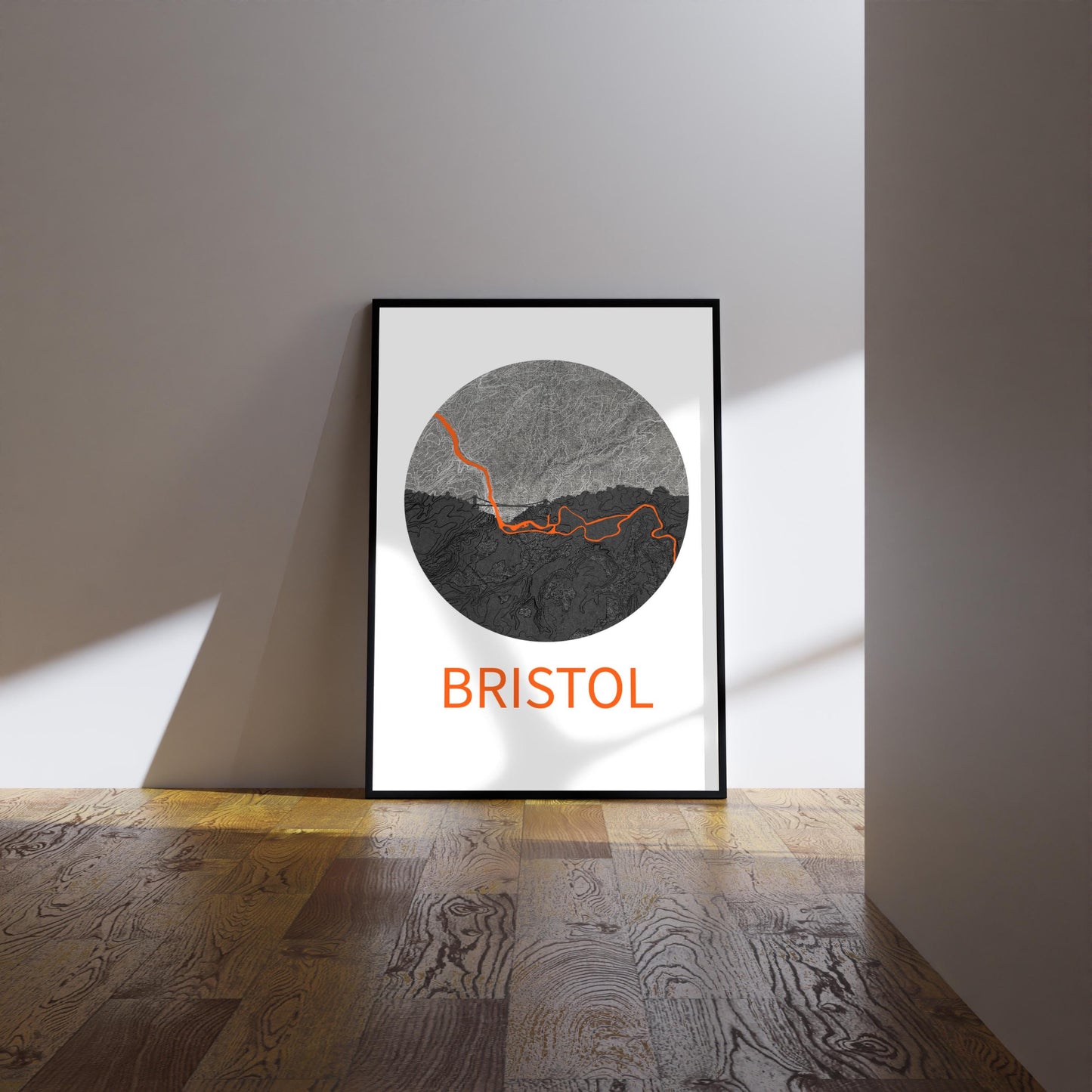 Bristol Skyline Art Print | Modern City Topography Poster