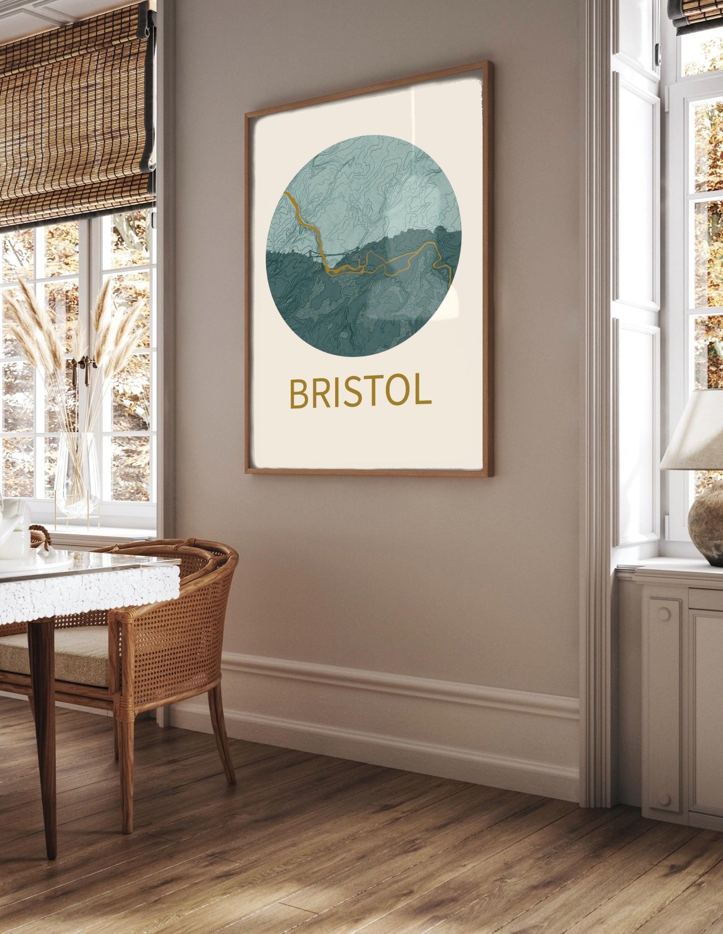Bristol Skyline Art Print | Modern City Topography Poster