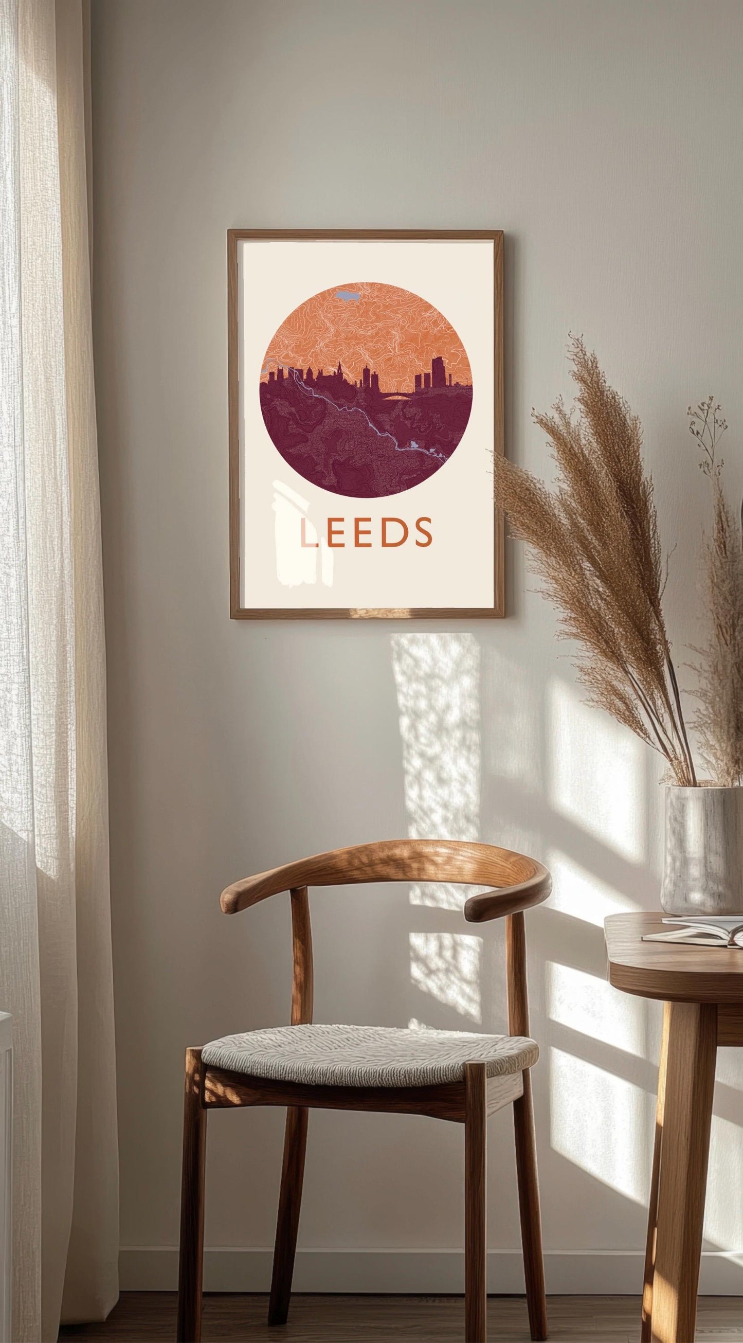 Leeds Skyline Topography Art Print | Modern City Topography Poster