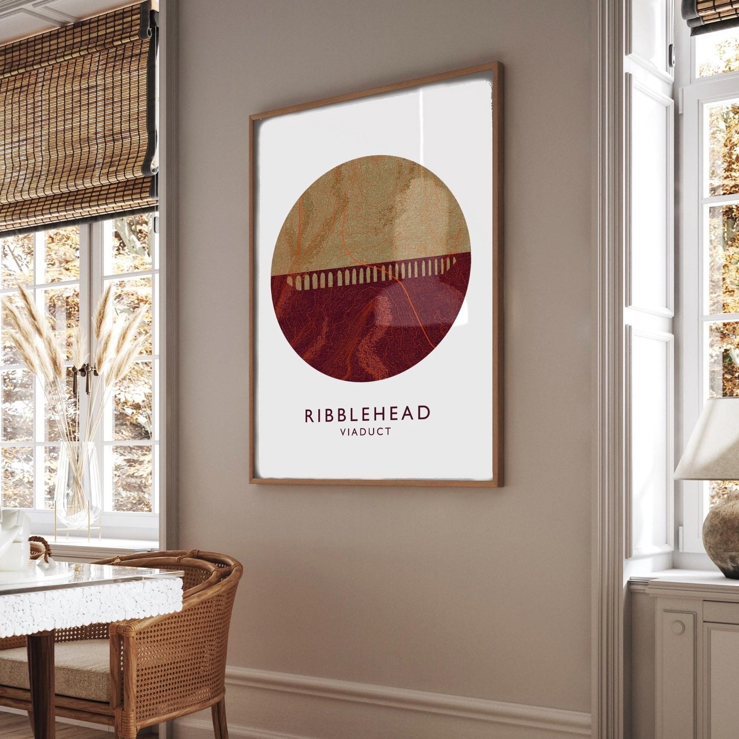 Ribblehead Viaduct Topography Silhouette | Yorkshire print | Yorkshire Dales Art