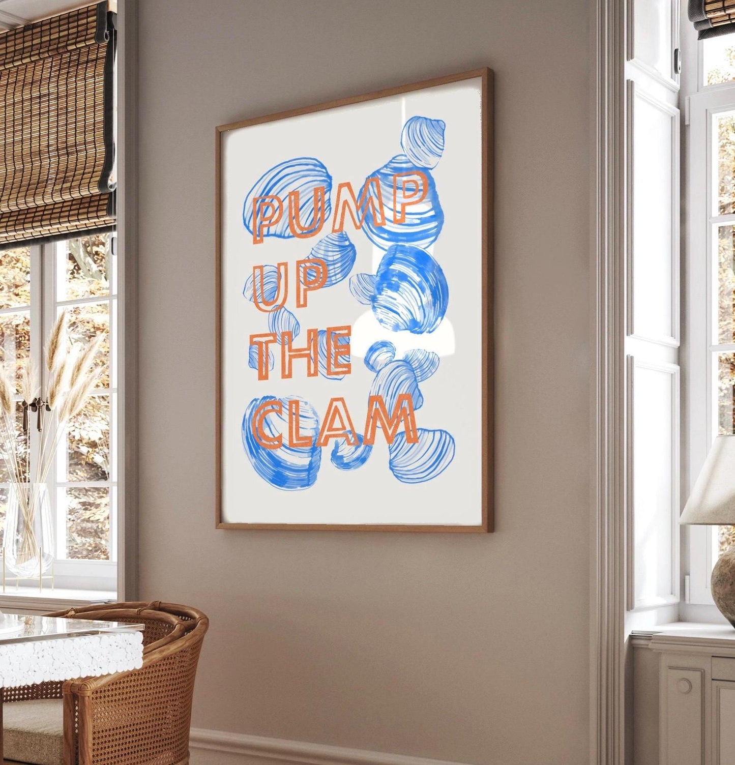 Pump Up The Clam Kitchen Print: 90s Techno Art, Wall Art, Home decor, Poster